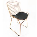 Ver imagem 2 de Kit 3 Cadeiras para cozinha BERTOIA cobre assento preto - Direto de Fábrica