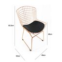 Ver imagem 5 de Kit 3 Cadeiras para cozinha BERTOIA cobre assento preto - Direto de Fábrica