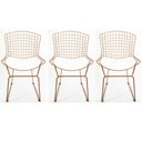 Ver imagem 1 de Kit 3 Cadeiras para cozinha BERTOIA cobre assento branco - Direto de Fábrica
