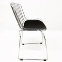 Ver imagem 3 de Kit 3 Cadeiras para cozinha BERTOIA cromada assento preto - Direto de Fábrica