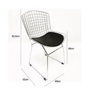 Ver imagem 6 de Kit 3 Cadeiras para cozinha BERTOIA cromada assento preto - Direto de Fábrica