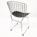 Ver imagem 4 de Kit 3 Cadeiras para cozinha BERTOIA cromada assento preto - Direto de Fábrica
