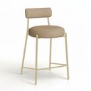 Ver imagem 5 de Banqueta Cozinha Alta com Encosto Kit 3 Industrial Champanhe Londres New Couro Flex D03 - D'Rossi