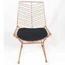 Ver imagem 2 de Cadeira Bertoia Retrô Cobre Assento Preto - Poltronas Do Sul