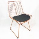 Ver imagem 1 de Cadeira Bertoia Retrô Cobre Assento Preto - Poltronas Do Sul