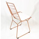 Ver imagem 4 de Cadeira Bertoia Retrô Cobre Assento Branco - Poltronas do Sul