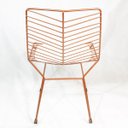 Ver imagem 5 de Cadeira Bertoia Retrô Cobre Assento Branco - Poltronas do Sul