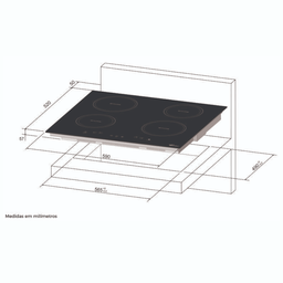 Cooktop Indução 4 Bocas Mesa Vitrocerâmica 220V Fischer - 5