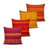 Kit 4 Almofadas Etnicas Tons Laranja e Vermelho 45x45cm - 1