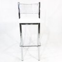 Ver imagem 2 de Kit 3 Banquetas Empilhável Cozinha Cromada Alta Assento Branco - Poltronas do Sul