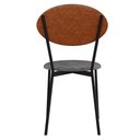 Ver imagem 5 de Kit 03 Cadeiras Estofada para Sala de Jantar Azuri Preto C01 Linho Prata Courino Caramelo - Lyam
