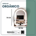 Ver imagem 3 de Espelho em Vidro Jateado Iluminado Decorativo Capela/janelinha 70x50cm Led 3 Cores - Touchscreen