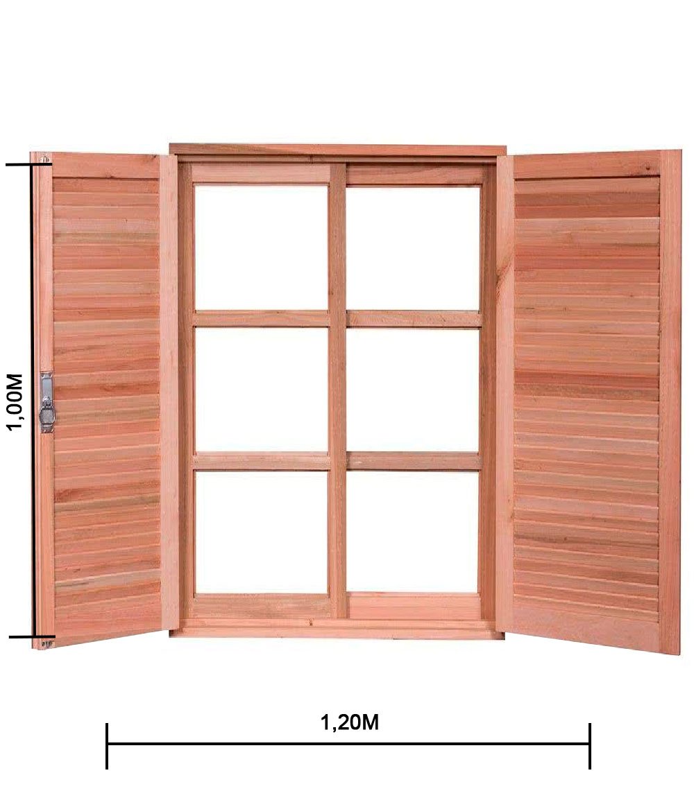 Janela de Abrir / Abrir Reto de Madeira Padrão Cedro Batentes de 14 C