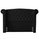 Ver imagem 1 de Cabeceira Cama Box Casal King Size Adelle 195cm Com Frame Suede Preto - Desk Design