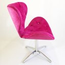 Ver imagem 3 de Poltrona Decorativa SWAN capitonê rosa pink base alumínio giratória - Poltronas do Sul
