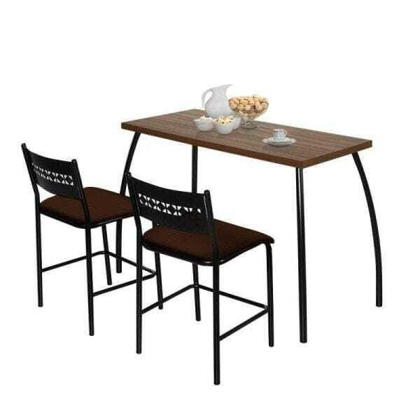 Mesa com 2 Cadeiras Aço Nobre Fit Flora Marrom - 2