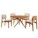 Ver imagem 2 de Sala de Jantar Mesa Ballare 135cm Tampo Laminado Redondo com 4 Cadeiras Malta