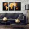 Kit 3 Telas Decorativas Mapa Mundi Dark Ocean - 2