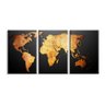 Kit 3 Telas Decorativas Mapa Mundi Dark Ocean - 1