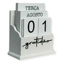Ver imagem 1 de Calendário Permanente Decorativo de Mesa Elegante Suporte e Bloquinhos em Madeira