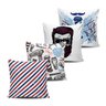 Kit 4 Capas Almofadas Decorativa Barber Shop 45x45cm - 1