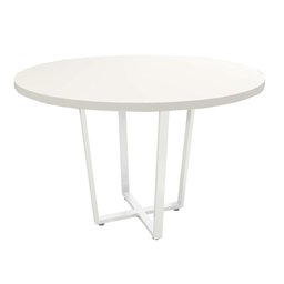 Mesa de Reunião Industrial Branca 110cm Pés em Metal F5  - 5