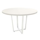 Ver imagem 5 de Mesa de Reunião Industrial Branca 110cm Pés em Metal F5