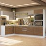 Armário de Cozinha Completa de Canto 100% MDF 447cm Branco/Rustic/Crema Smart Madesa 02 - 2