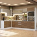 Ver imagem 1 de Armário de Cozinha Completa de Canto 100% MDF 447cm Branco/Rustic/Crema Smart Madesa 02