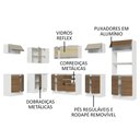 Ver imagem 5 de Armário de Cozinha Completa de Canto 100% MDF 447cm Branco/Rustic/Crema Smart Madesa 02