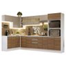 Armário de Cozinha Completa de Canto 100% MDF 447cm Branco/Rustic/Crema Smart Madesa 02 - 3