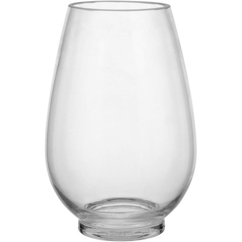 Vaso Jersey Decorativo Cachepô Enfeite 23x16x16cm Vidro Transp