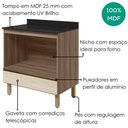 Ver imagem 4 de Balcao com Tampo e Nicho para Forno 1 Gaveta MDF 80 cm Kali 1640622 Carvalho Toq Bianco Nicioli