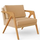 Ver imagem 3 de Kit 4 Poltronas Decorativa para Sala Pietra Estrutura de Madeira L02 Linho Bege Escuro - Lyam