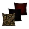 Kit 3 Almofadas Decorativas Dragão Chines Dourado 45x45cm - 1