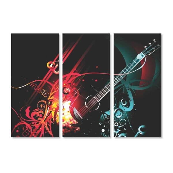Quadro Guitarra Violão Cores 95X65 - 1