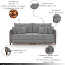 Ver imagem 3 de Sofá Montecarlo 2 Lugares 192cm Veludo/pu Cinza