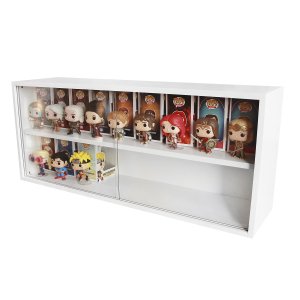 Expositor Funko Pop Mdf (para Caixas e Pops) 2 Vãos, Portas em Vidro, Branco - Dom Móveis