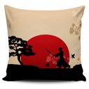 Ver imagem 2 de Kit 4 Almofadas Decoração Japonesa Vermelho Preto 45x45cm