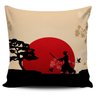Kit 4 Almofadas Decoração Japonesa Vermelho Preto 45x45cm - 2