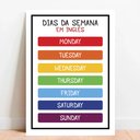 Ver imagem 1 de Placa Educacional Dias da Semana em Inglês - 40x60cm