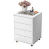 Mesa de Cabeceira para Cama 4 Gavetas e Porta Objetos com Vidro Decor Potente Branco - 2