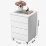 Mesa de Cabeceira para Cama 4 Gavetas e Porta Objetos com Vidro Decor Potente Branco - 4