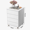 Ver imagem 4 de Mesa de Cabeceira para Cama 4 Gavetas e Porta Objetos com Vidro Decor Potente Branco