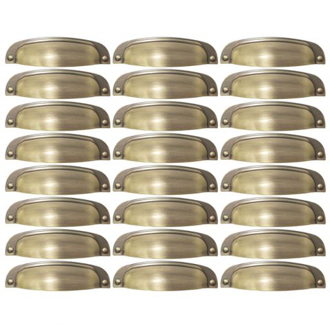Kit 24 Puxadores Ouro Velho 2773 Quebec Concha Torralba para Móveis Armários Gavetas