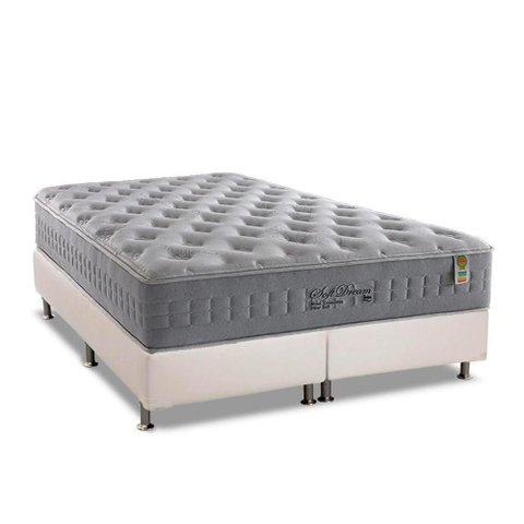 Cama Box Queen: Colchão Molas Ensacadas Anjos Masterpocket Soft Dream + Base White(158x198)