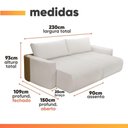 Ver imagem 5 de Sofá Cama 3 Lugares 2,30m Orgânico Belissimo Bege / Marrom