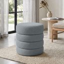Ver imagem 1 de Puff Decorativo Redondo Mid Bouclé Azul Claro - Nexta Casa