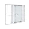 Janela Veneziana de Alumínio 3 Folhas Emborrachado com Grade 100x120cm Branco Allo Esquadrias - 1