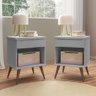 Conjunto Mesas de Cabeceira Infantil Ellen Cinza - 1